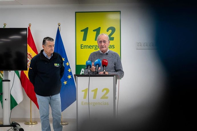 El alcalde de Málaga, Francisco de la Torre, en una comparecencia por las lluvias.