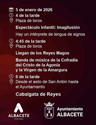 Albacete mantiene el acto de la Plaza de Toros con la llegada de los Reyes Magos y la celebración de la Cabalgata.