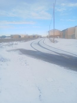 Nieve en la localidad zaragozana de Aldehuela de Liestos (Zaragoza).