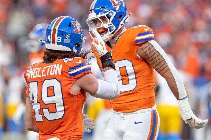 Los Denver Broncos celebran una victoria en la temporada 2025 de la NFL