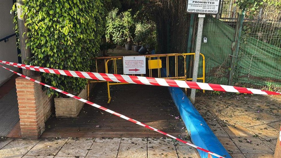 Zona afectada por la borrasca Francis durante este pasado domingo en la ciudad malagueña de Mijas.