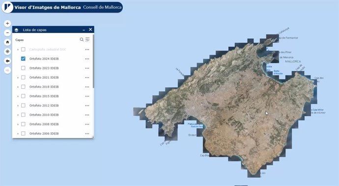 Una nueva aplicación del Consell de Mallorca permite consultar mapas de la isla desde 1968 hasta la actualidad.