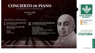 Cartel del concierto del pianista Juan José Muñoz Cañivano.