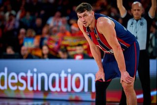 El jugador del Kosner Baskonia Rodions Kurucs, durante un partido de Euroliga.