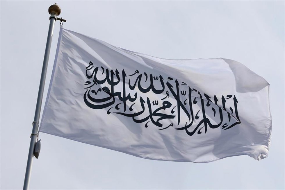 Archivo - Bandera talibán