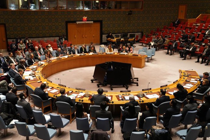 UNITED NATIONS, Dec. 30, 2025  -- UN Security Council holds an emergency meeting at the UN headquarters in New York, on Dec. 29, 2025. China firmly opposes Israel's recognition of Somaliland, a breakaway region of Somalia, as a sovereign state, said Sun L