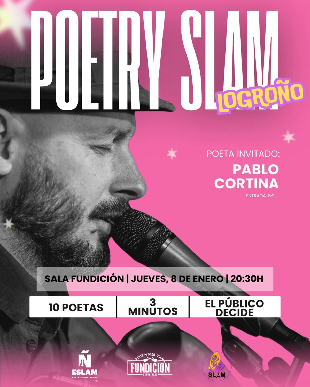 Poetry Slam Logroño inaugura el año con una nueva competición entre diez poetas este jueves a la Sala Fundición