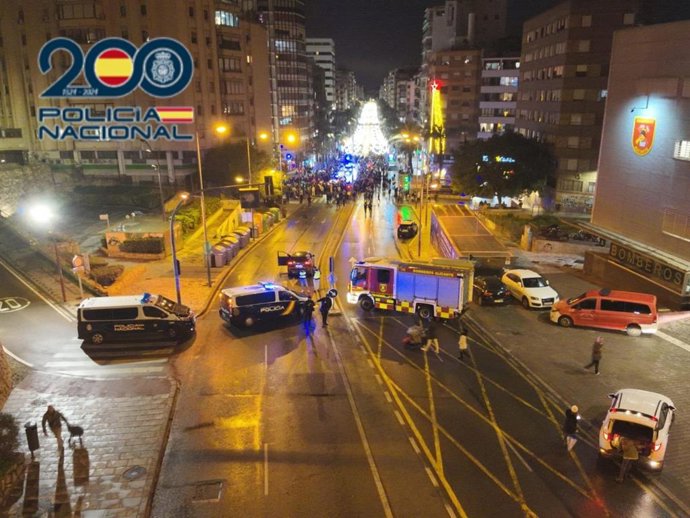 Dispositivo especial de seguridad desarrollado por la Policía Nacional en la ciudad de Alicante durante la Cabalgata y la Noche de Reyes.