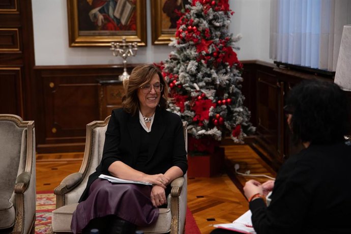 La presidenta de la Diputación de Palencia, Ángeles Armisén, posa para las cámaras de Europa Press, a 19 de diciembre de 2025, en Palencia, Castilla y León (España).