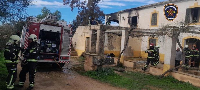 Vivienda afectada por el incendio.
