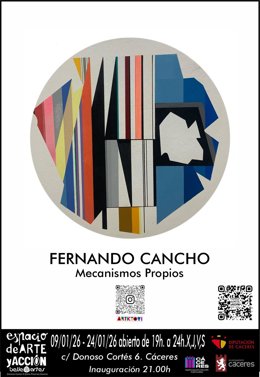 Cartel de la exposición de Fernando Cancho en el espacio BelleArtes de Cáceres