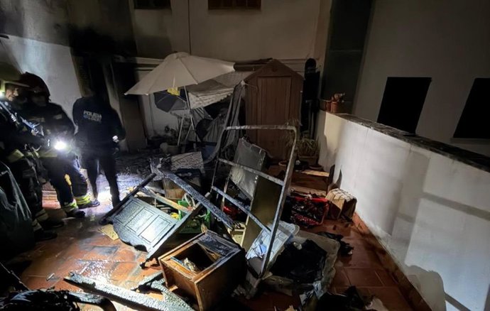 Vivienda afectada por el incendio.