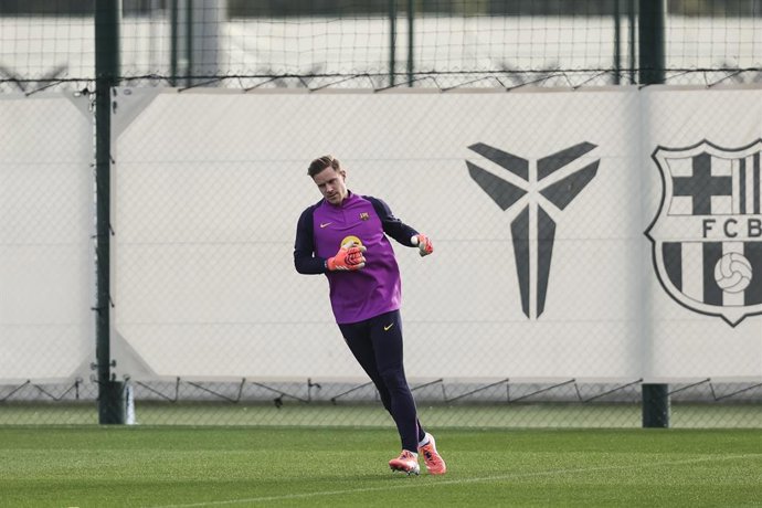 Marc-Andre ter Stegen during the training day of FC Barcelona ahead the Spanish League, La Liga EA Sports, football match against RCD Espanyol at Ciudad Esportiva Joan Gamper on January 02, 2026 in Sant Joan Despi, Barcelona, Spain.