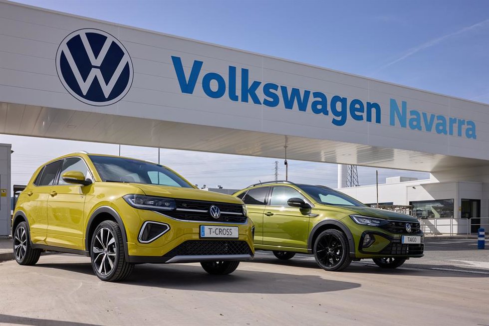 Entrada a la fábrica de Volkswagen Navarra en Landaben.