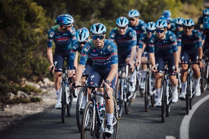 El equipo Soudal-Quick Step, disputando una carrera.