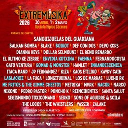 Cartel de Extremúsika a fecha 7 de enero
