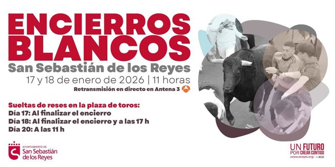 Cartel encierros blancos en San Sebastián de los Reyes
