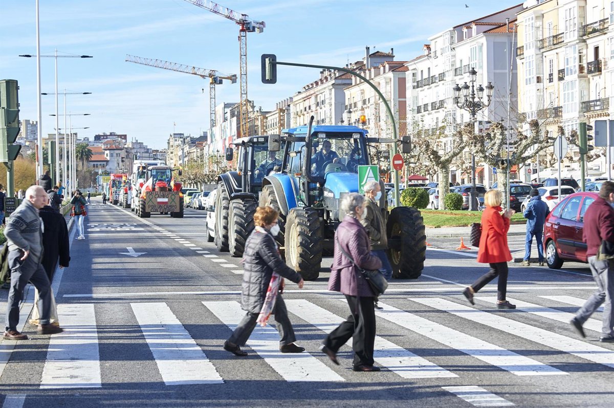 La tractorada del viernes obligará al corte parcial de varias calles del centro de Santander