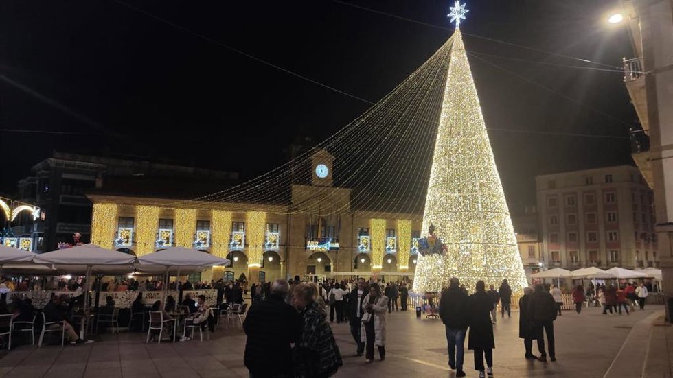 Luces de Navidad en Avilés.