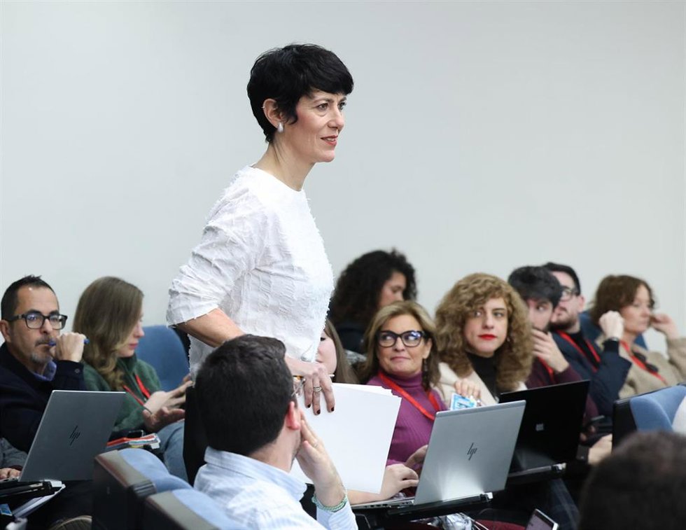 La ministra de Seguridad Social, Inclusión y Migraciones y portavoz del Gobierno, Elma Saiz, ofrece una rueda de prensa tras el primer Consejo de Ministros del año, a 7 de enero de 2026, en Madrid (España).