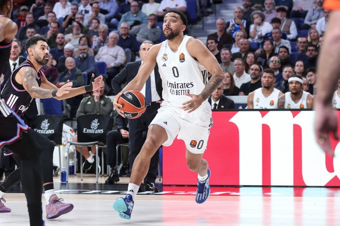 Trey Lyles durante un partido del Real Madrid en la Euroliga 25-26