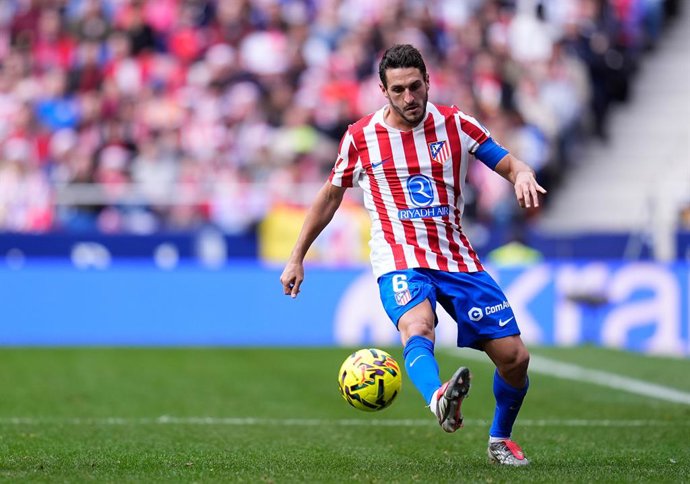 Jorge Resurreccion Koke of Atletico de Madrid plays the ball during the Spanish League, LaLiga EA Sports, football match played between Atletico de Madrid and Valencia CF at Riyadh Air Metropolitano Stadium on December 13, 2025, in Madrid, Spain.