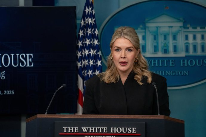 December 11, 2025, Washington, District of Columbia, USA: White House Press Secretary KAROLINE LEAVITT briefs the media in the White House Press Gallery on December 11, 2025.