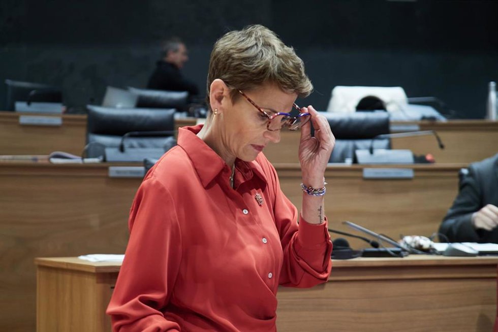Archivo - La presidenta del Gobierno de Navarra, María Chivite, en el Debate sobre el Estado de la Comunidad.