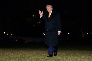 January 4, 2026, Washington, District Of Columbia, USA: United States President Donald J Trump returns to the White House in Washington, DC, USA, on Sunday, January 4, 2026