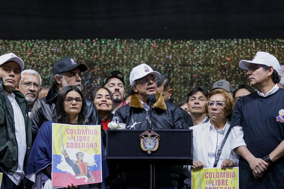 El presidente de Colombia, Gustavo Petro, en un acto público