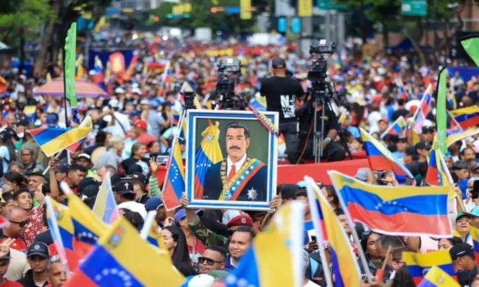 Manifestación pidiendo la vuelta de Nicolás Maduro