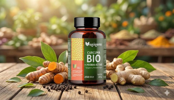 Cúrcuma con jengibre y pimienta negra. Probióticos 250 cápsulas
