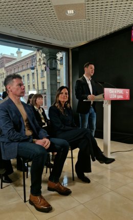 La vicesecretaria general del PSCyL y cabeza de lista del PSOE por León, Nuria Rubio, en la presentación de la candidatura sociallista para las elecciones autonómicas.