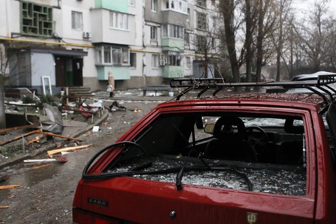 January 7, 2026, Dnipro, Ukraine: A car damaged as a result of a Russian drone attack in Dnipro, Ukraine, on January 7, 2026.