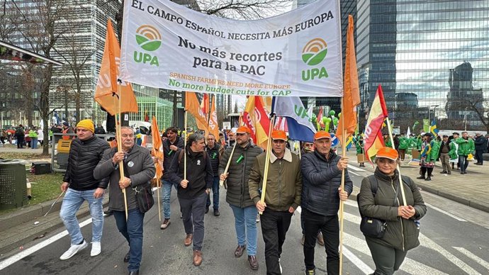 Manifestación de UPA en Bruselas.