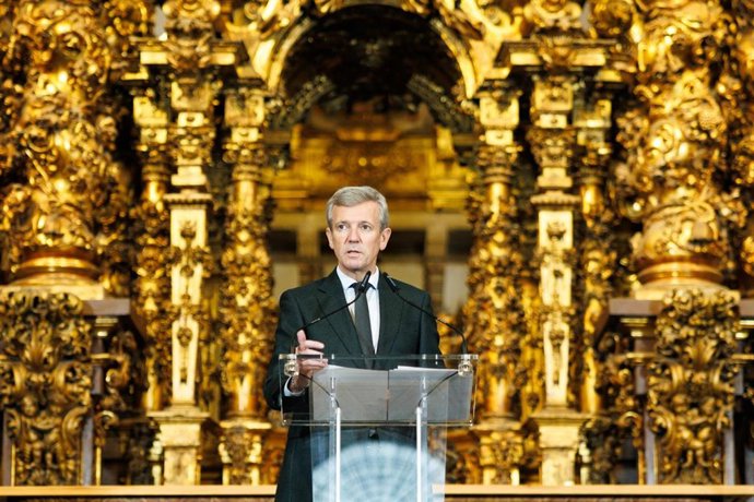 El presidente da Xunta, Alfonso Rueda, en la inauguración del Museo Diocesano. San Martín Pinario (Santiago de Compostela), 08/01/26.
