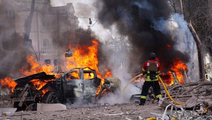 Archivo - Imagen de archivo de un ataque ruso en la ciudad ucraniana de Sumy.