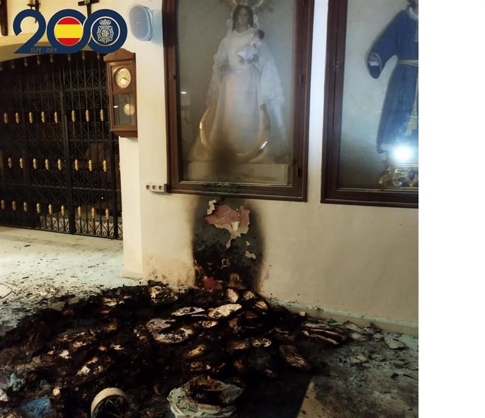 Lugar donde se produjo el incendio, en la planta baja del convenio de las Clarisas