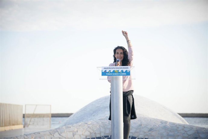 Archivo - Patricia Ramírez, la madre de Gabriel Cruz, da un discurso en la ballena en recuerdo del pequeño.