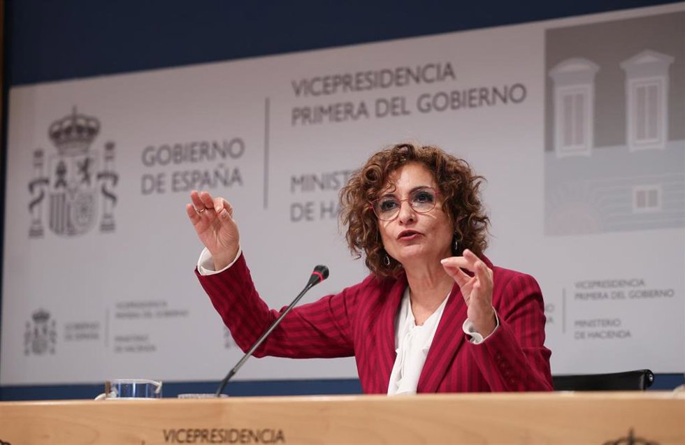 La vicepresidenta primera del Gobierno y ministra de Hacienda, María Jesús Montero, presenta la propuesta del nuevo modelo de financiación autonómica, a 9 de enero de 2026, en Madrid (España). El Gobierno central todavía no ha concretado ningún detalle