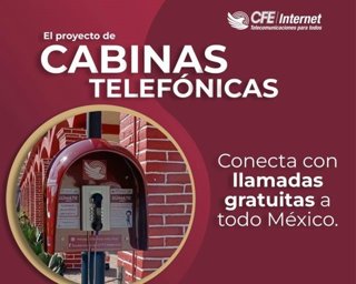 Imagen promocional de las cabinas telefónicas en México.