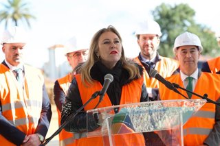 La consejera de Economía, Hacienda, Fondos Europeos y Diálogo Social, Carolina España, en Benalmádena (Málaga) este viernes.