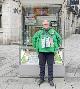 El vendedor de la ONCE Ricardo Deogracias Pastor .