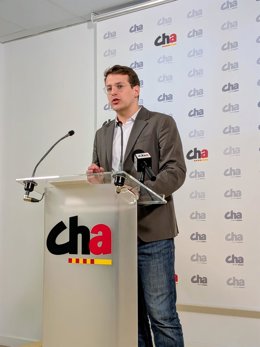 El candidato de CHA a la Presidencia del Gobierno de Aragón, Jorge Pueyo.