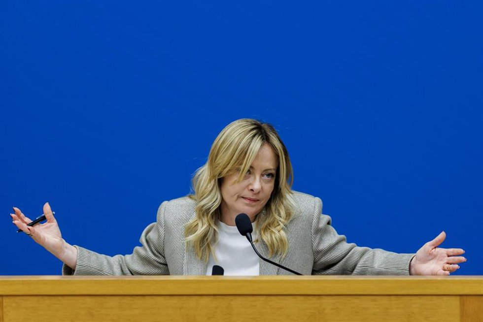 09 January 2026, Italy, Rome: Italian Prime Minister Giorgia Meloni speaks during his annual press conference in Rome. Photo: Francesco Fotia/AGF via ZUMA Press/dpa
