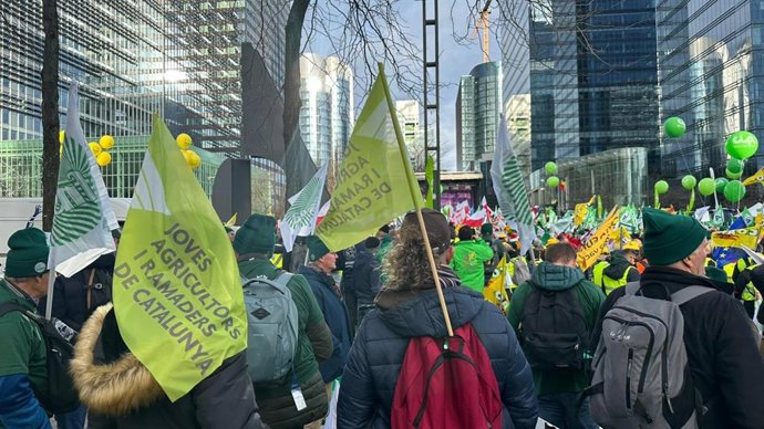 Imagen de una manifestación de Joves Agricultors i Ramaders de Catalunya (Jarc)
