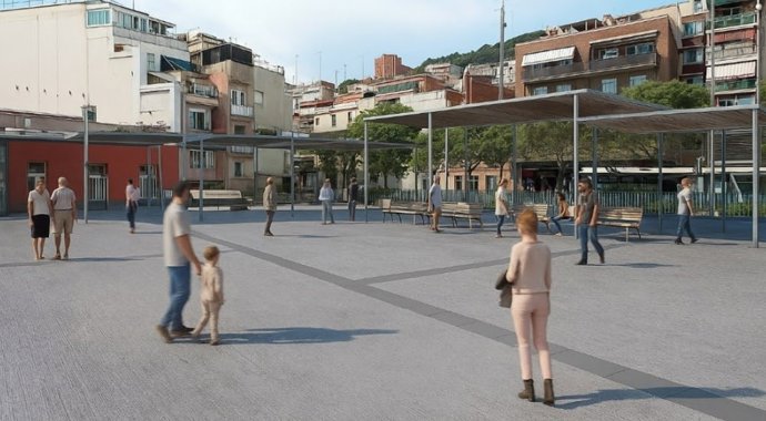 Reforma de la plaça dels Roquetes en Nou Barris