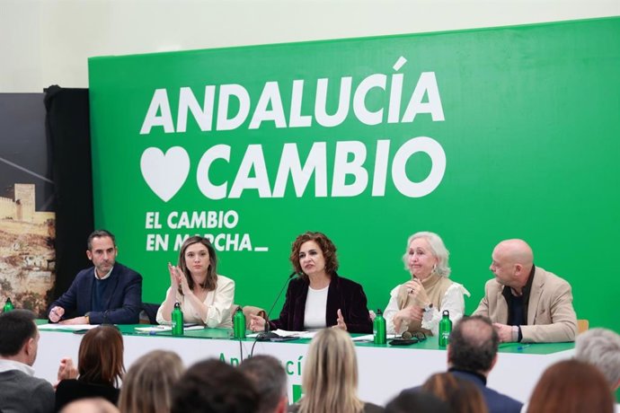 La secretaria general del PSOE-A, María Jesús Montero, en la Interparlamentaria socialista celebrada en Sevilla.