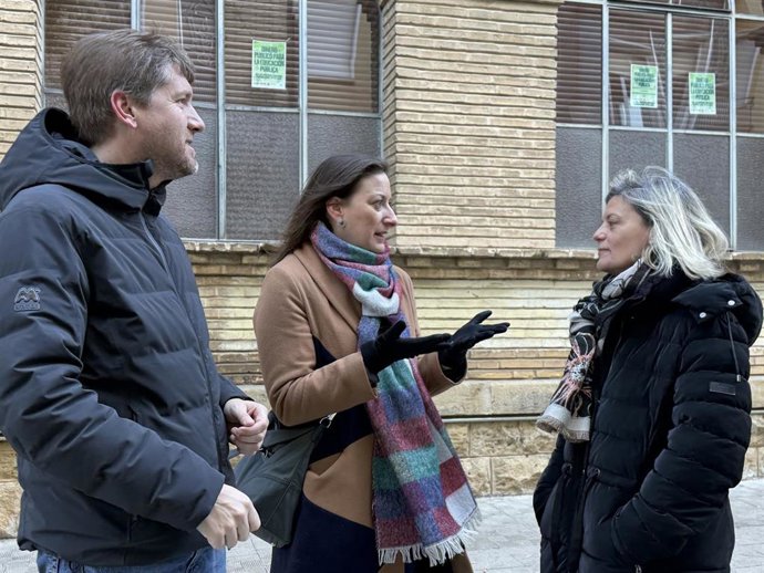 María Rodrigo junto a Marcel Iglesias y Begoña Nasarre.