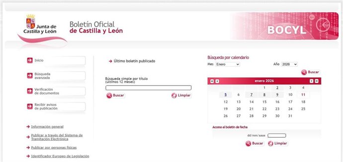 Página web del BOCyL.